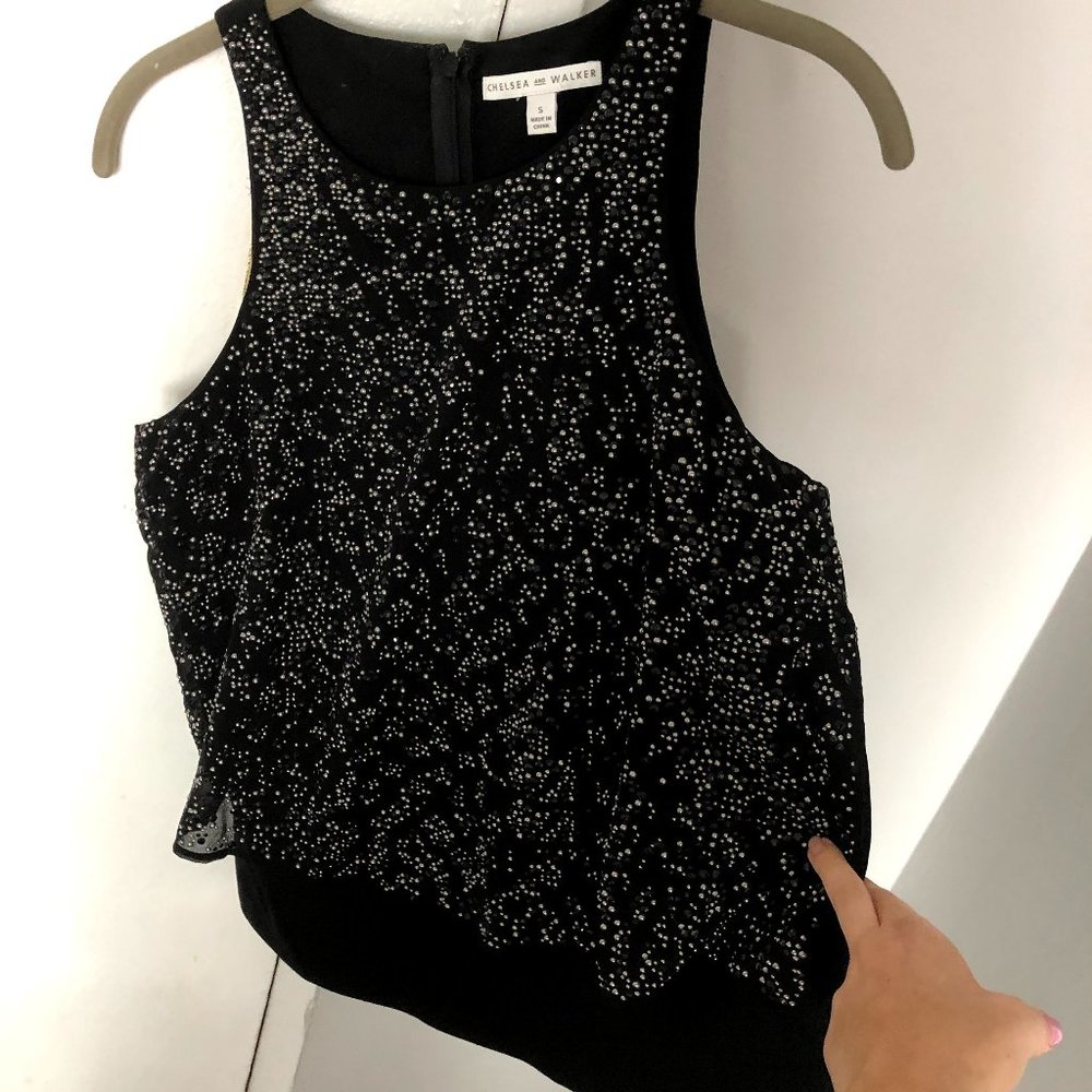 Sparkly black sleeveless top